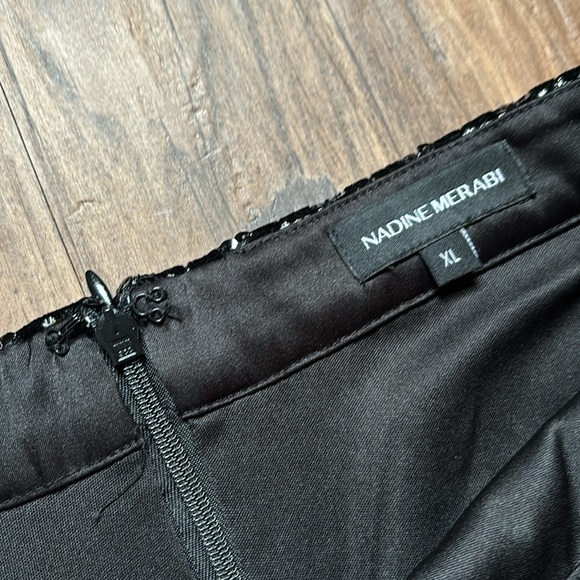 Nadine Merabi Black Meghan Velvet Sequin Flared Pants - Picture 7 of 9